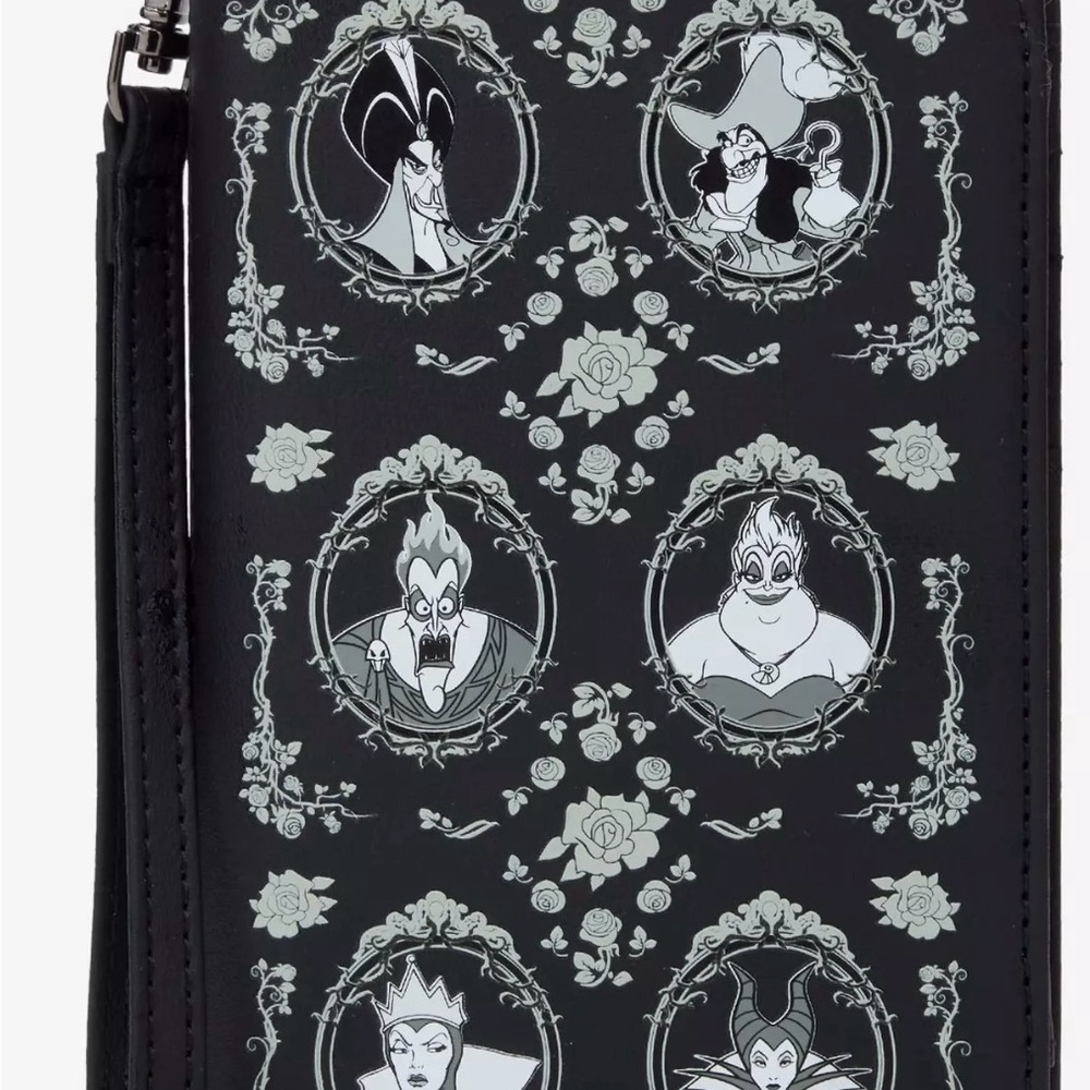 Loungefly Disney Villains Frame Glow-In-The-Dark Tech Wallet